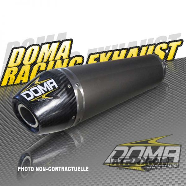 DOMA 402327 DOMA Silencer Single for collector 300193 Alu w. carbon end cap for Yamaha YFZ450R (09-14) 